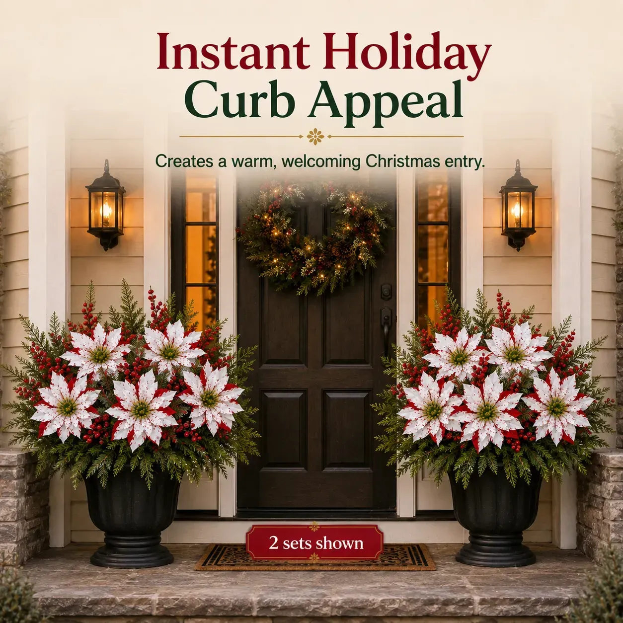Artificial flowers arranged for year-round seasonal home decoration