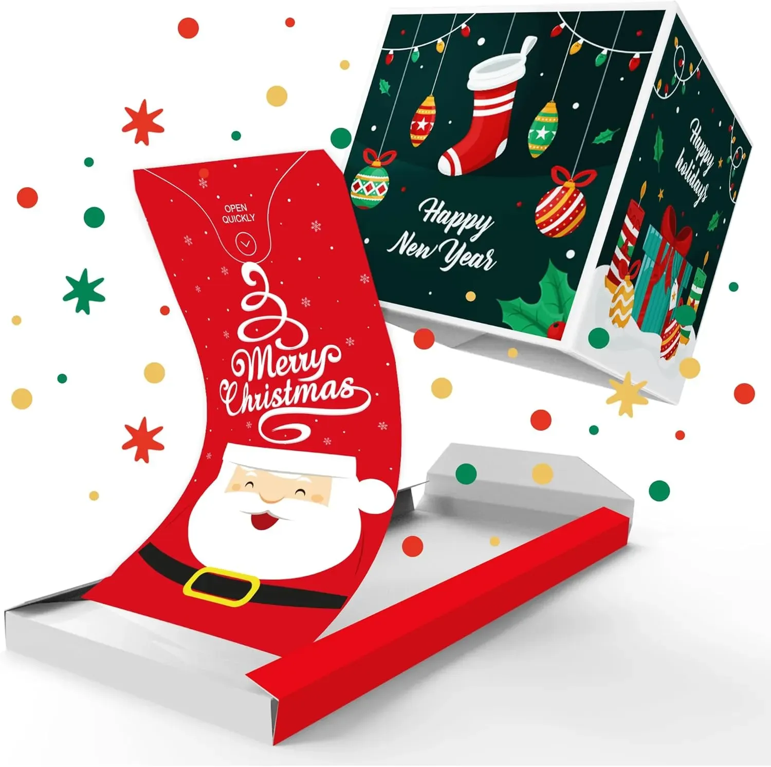 Christmas Exploding Confetti Surprise Card – Pop-Up Joy in Every Envelope - Merry Christmas