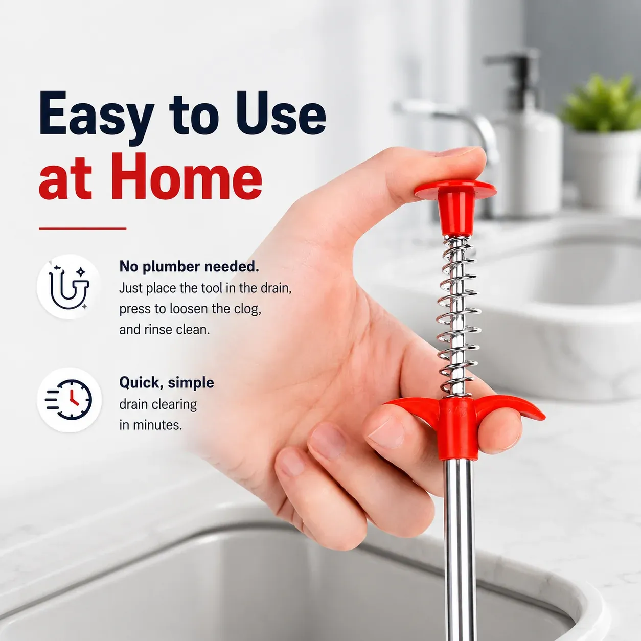 How to use manual drain cleaning tool