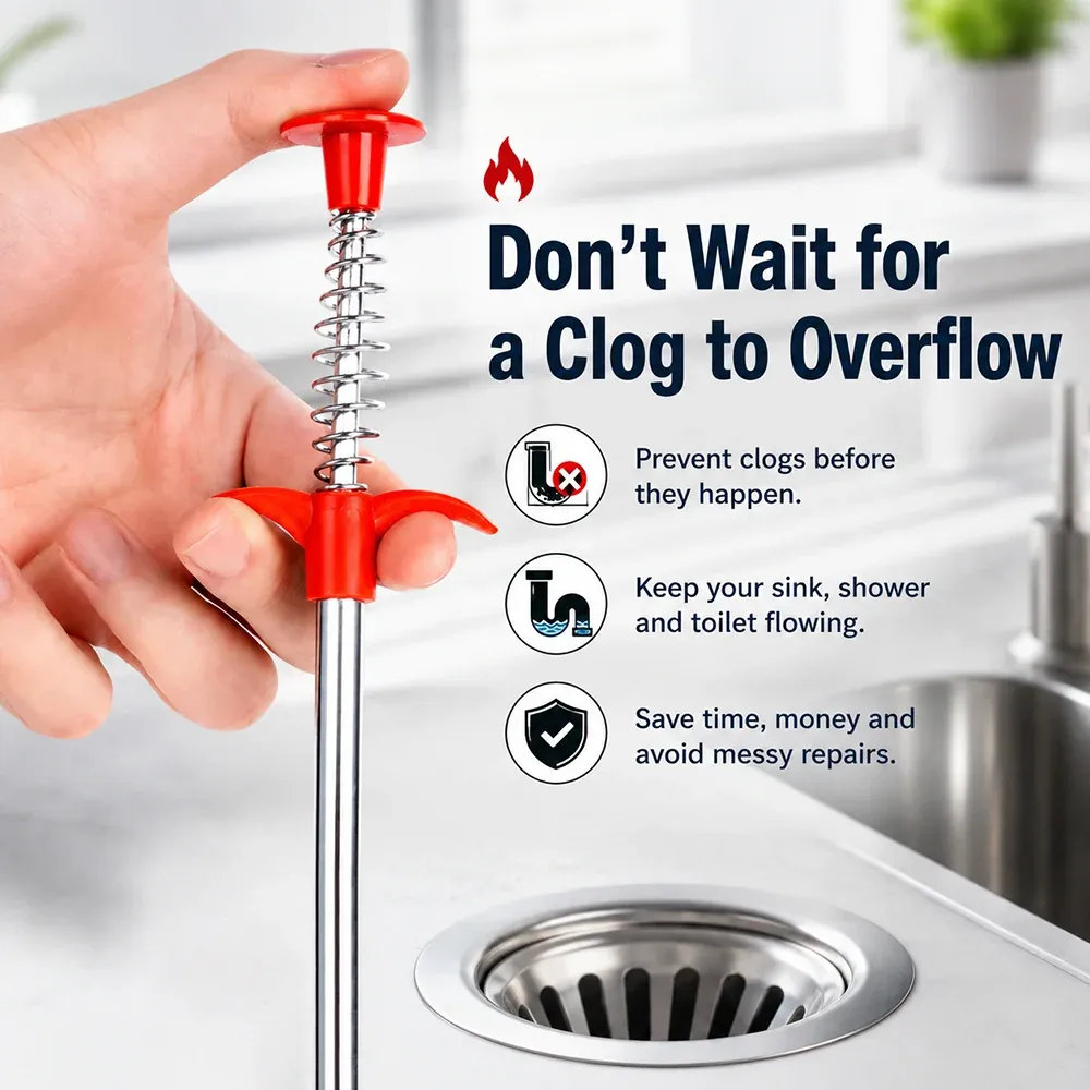 Professional drain cleaning tool stored for home emergencies
