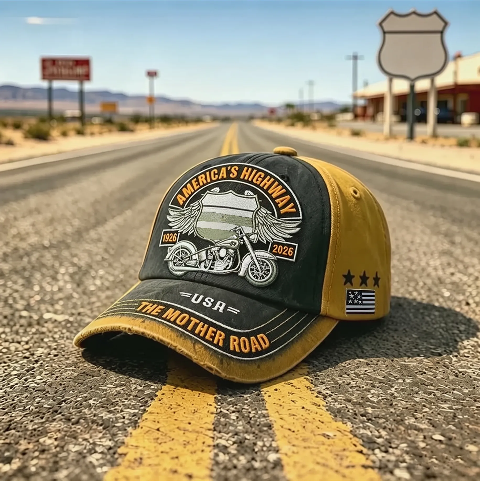 Retro US 100th Anniversary Art Printed Casual Baseball Cap
