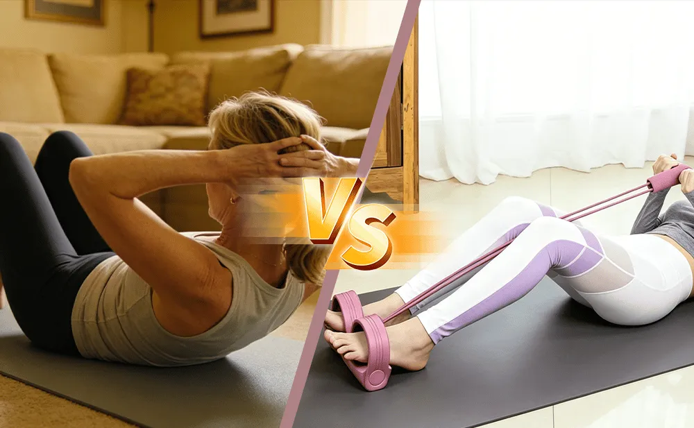 Full-body workout exercises with pedal resistance band