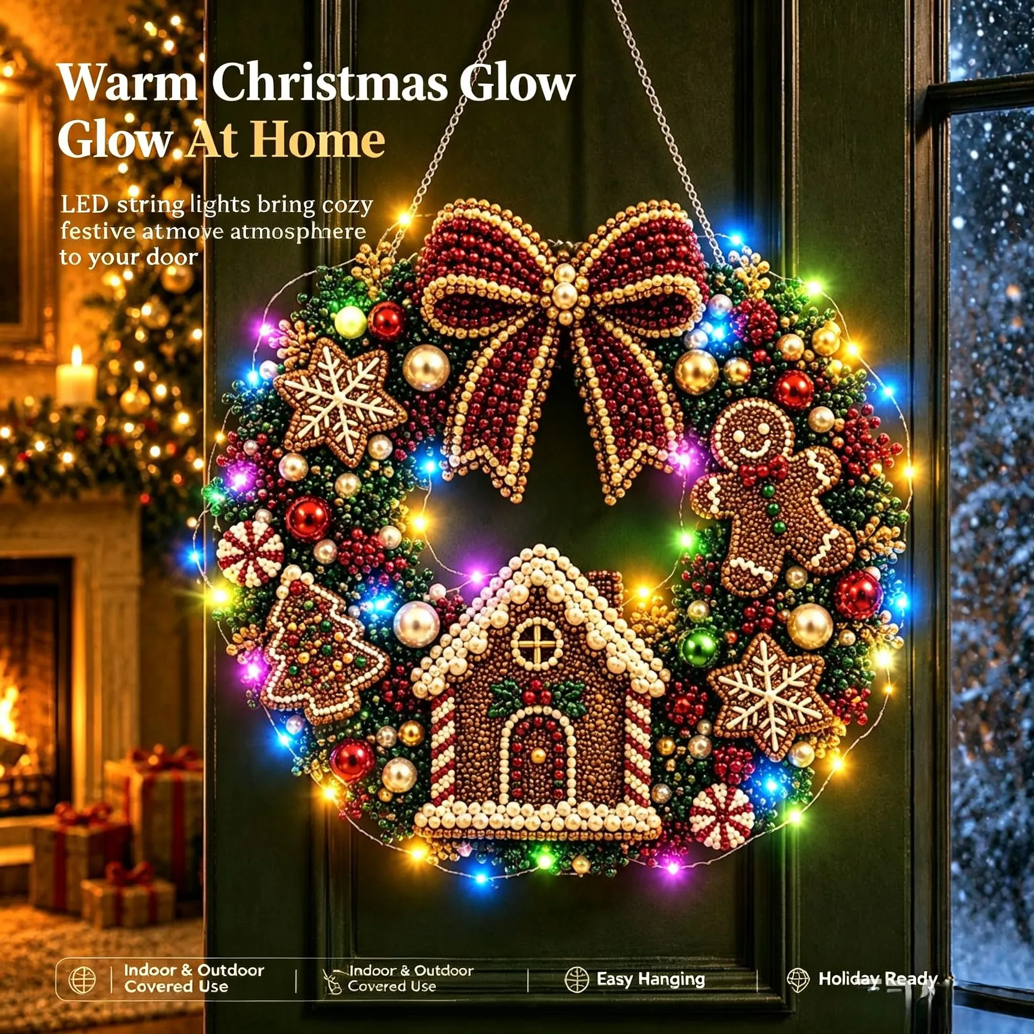 Seven Christmas wreath design options