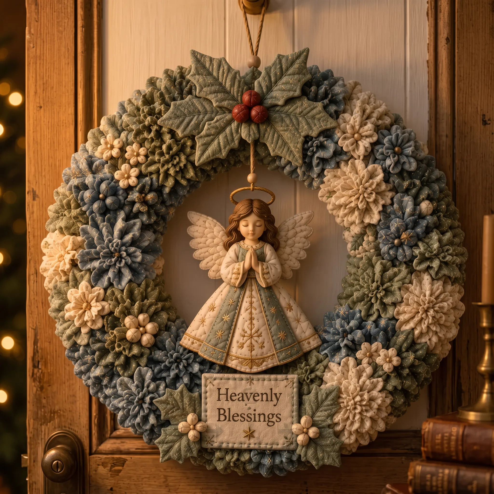 Angel Blessing Christmas wreath